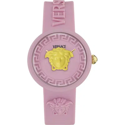 Versace Kids' Medusa Pop Silicone Strap Watch, 32mm In Pink