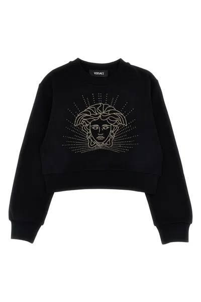 Versace Kids 'medusa' Rhinestone Sweatshirt