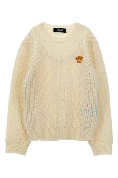Versace Kids 'medusa' Sweater In Neutral