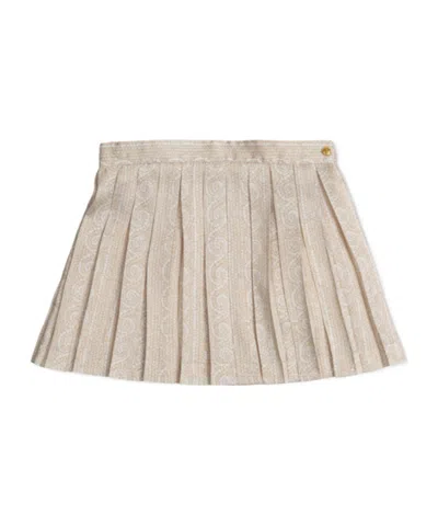 Versace Pleated Skirt In Neutral