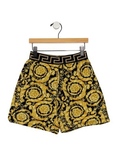Pre-owned Versace Kids' Pattern Print Short In Black