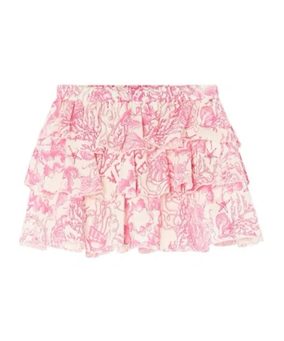 Versace Kids Pattern Printed Ruffled Skirt