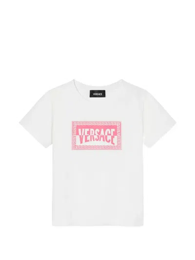 Versace Kids Printed Cotton-jersey T-shirt In White