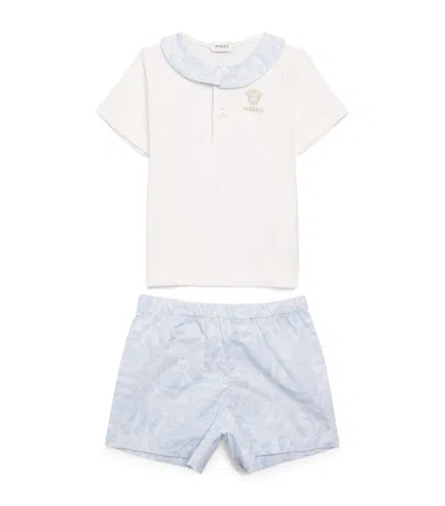 Versace Kids Printed Shirt And Shorts Set In Multi