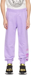 Versace Medusa Safety Pin-print Track Pants In 2l690 Baby Violet+mu