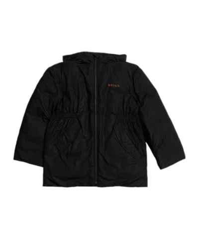 Versace Long-sleeve Down Jacket In Black