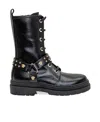 Versace Medusa Leather Lace-up Boots In Black