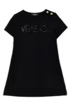Versace Embellished Viscose Dress In Black