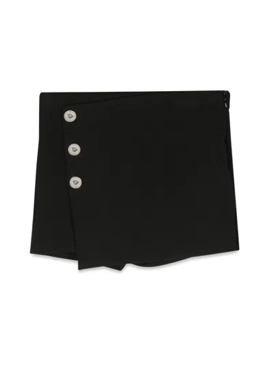 Versace Kids Stretch Cady Shorts In Black