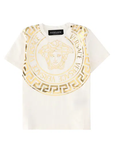 Versace Kids Unisex Mini Cotton T-shirt In White