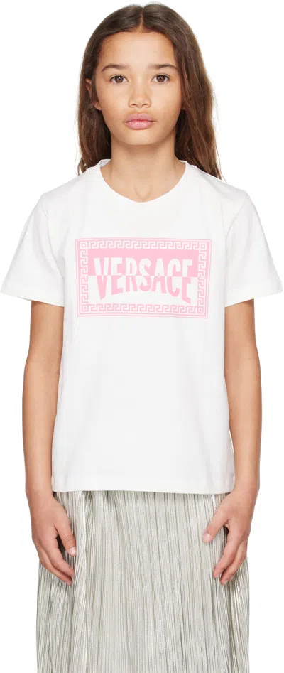 Versace Kids White Printed Cotton-jersey T-shirt