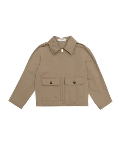 Versace Kids' Zipper Jacket In Brown