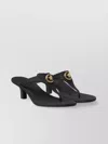 Versace Kitten Heel Thong Sandals With Medusa Detail