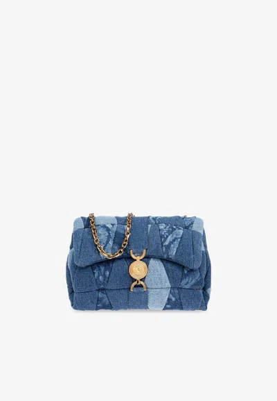Versace Kleio Denim Quilted Shoulder Bag