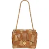 Versace Kleio Medusa 95 Quilted Patchwork Suede Shoulder Bag