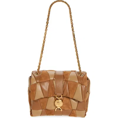 Versace Kleio Medusa 95 Quilted Patchwork Suede Shoulder Bag