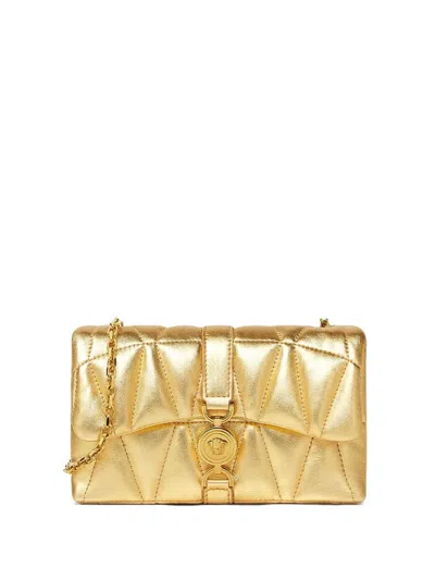 Versace Kleio Metallic Mini Bag With Quilted Design
