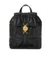 Versace Backpack Quilted Design Gold Tone Hardware In Black