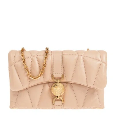 Versace Kleio Quilted Mini Shoulder Bag In Nude