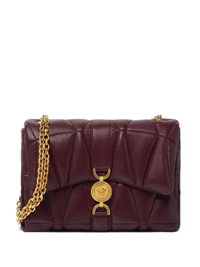 Versace Kleio Quilted Shoulder Bag In Red