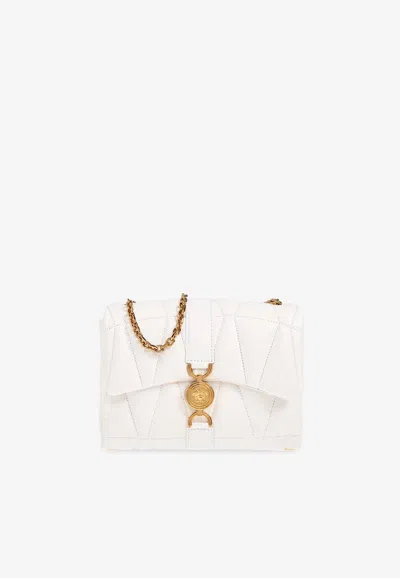 Versace Kleio Quilted Shoulder Bag In White