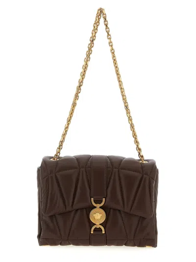 Versace Kleio Shoulder Bags Brown In Burgundy