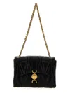 Versace Black Crossbody Bag With Buckle And Gold Chain In Black