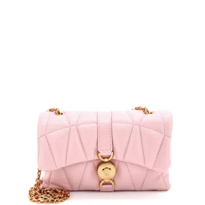 Versace Kleio Shoulder Bag Quilted Leather Mini In Pink