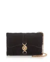 Versace Kleio Velvet Crossbody Bag In Black