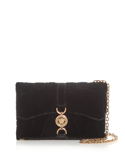 Versace Kleio Velvet Crossbody Bag In Black