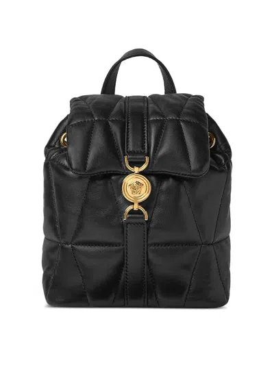 Versace Kleo Leather Backpack In Black