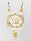 Versace Underwater Barocco Print One-piece Swimsuit In Neutral