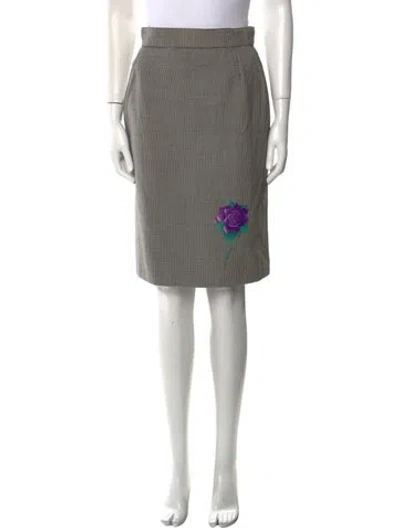 Pre-owned Versace Knee-length Skirt In Gray