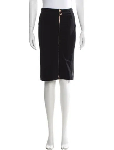 Pre-owned Versace Knee-length Skirt W/ Tags In Black