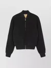 Versace Knit Bomber Jacket With Ribbed Cuffs And Hem In Black