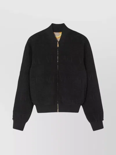 VERSACE KNIT BOMBER JACKET WITH RIBBED CUFFS AND HEM