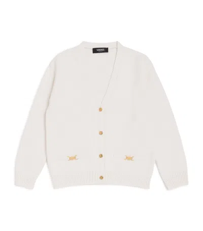 Versace Kids' Knit Medusa '95 Cardigan In Neutral