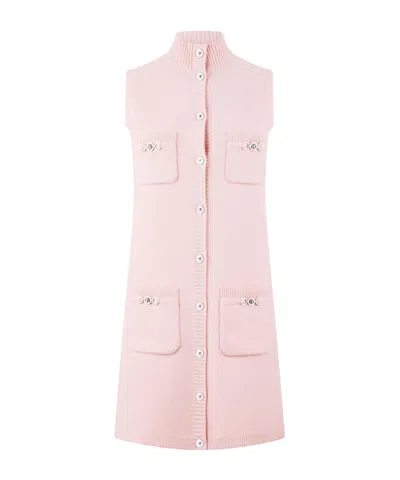 Versace Knit Medusa Mini Dress In Pink