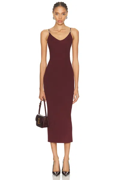 Versace Knit Midi Dress In Burgundy
