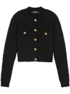 Versace Black Cardigan With Jewel Buttons In Black
