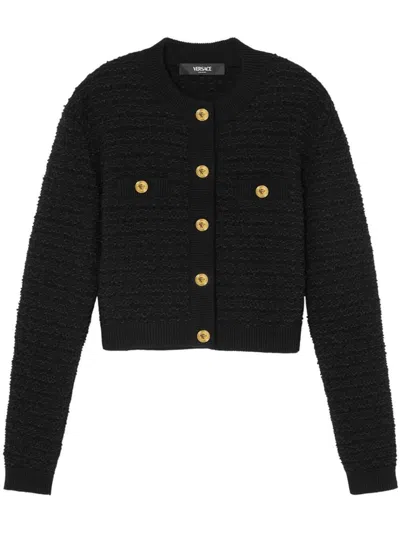 VERSACE VERSACE KNIT SWEATER COLLEGE TWEED CLOTHING