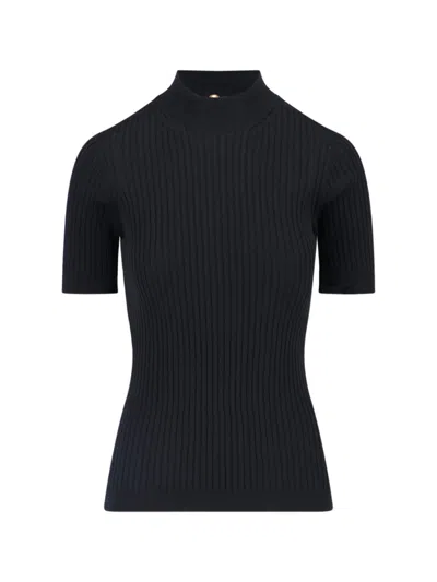 Versace Knit Sweater Seamless Essential Series Clothing In Black