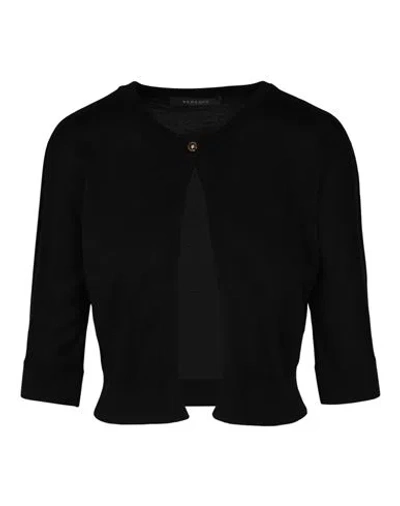 Versace Knit Sweater Woman Wrap Cardigans Black Size 10 Wool, Silk