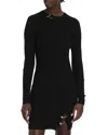 Versace Safety-pin Slit Vanise Knit Mini Dress In Black