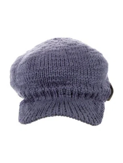 Pre-owned Versace Knit Wool Knit Beanie In Purple