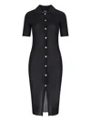 Versace Rib Midi Shirtdress In Black