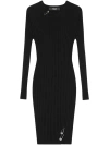 Versace Safety-pin Slit Vanise Knit Mini Dress In 黑色