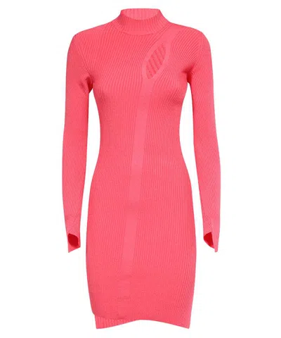 Versace Knitted Dress In Fuchsia