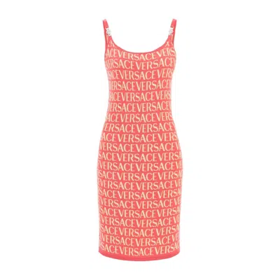 Versace Knitted Dress Women In Pink