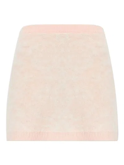 Versace Knitted Mini Skirt In Pink
